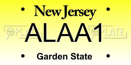 ALAA1 New Jersey License Plate