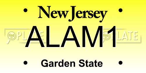 ALAM1 New Jersey License Plate