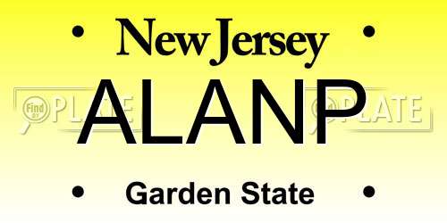 ALANP New Jersey License Plate