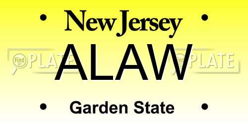 ALAW New Jersey License Plate