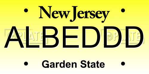 ALBEDDD New Jersey License Plate