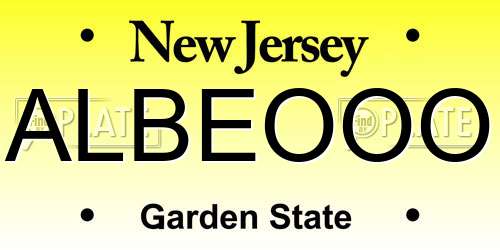 ALBEOOO New Jersey License Plate