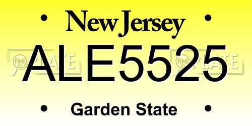 ALE5525 New Jersey License Plate