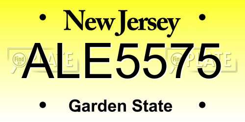 ALE5575 New Jersey License Plate