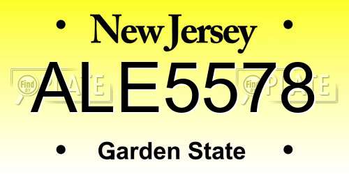 ALE5578 New Jersey License Plate