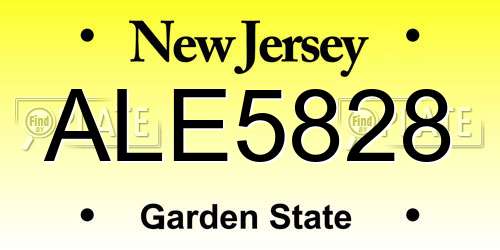 ALE5828 New Jersey License Plate
