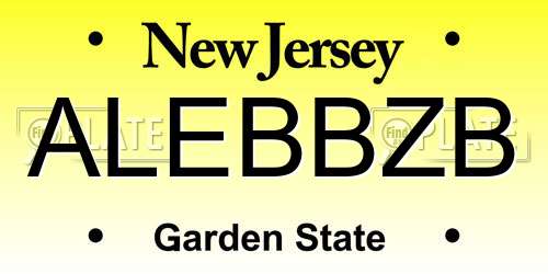 ALEBBZB New Jersey License Plate