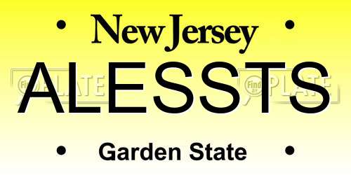 ALESSTS New Jersey License Plate