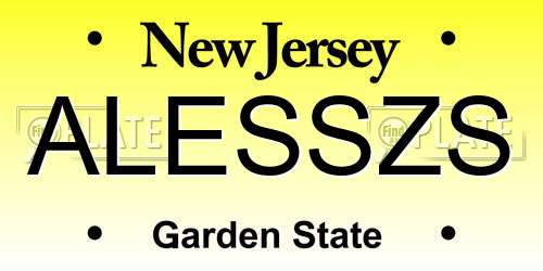 ALESSZS New Jersey License Plate