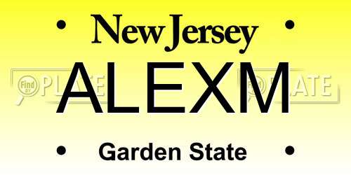 ALEXM New Jersey License Plate