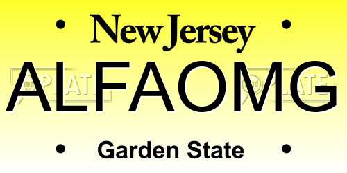 ALFAOMG New Jersey License Plate