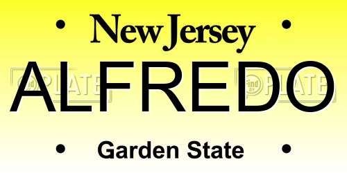 ALFREDO New Jersey License Plate