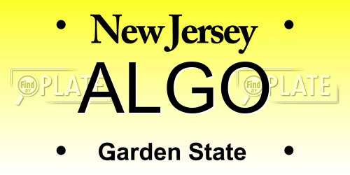 ALGO New Jersey License Plate