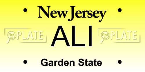 ALI New Jersey License Plate