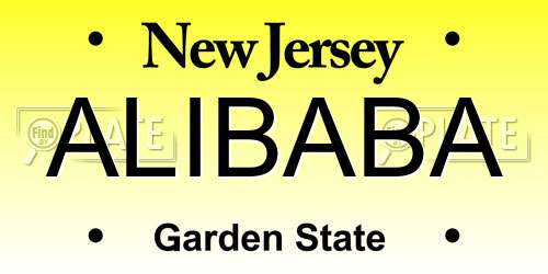 ALIBABA New Jersey License Plate