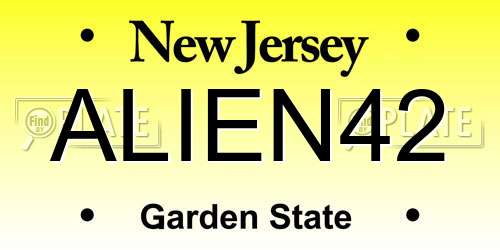 ALIEN42 New Jersey License Plate