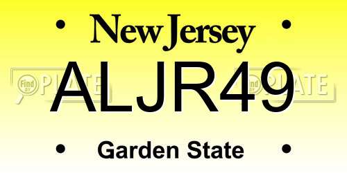 ALJR49 New Jersey License Plate