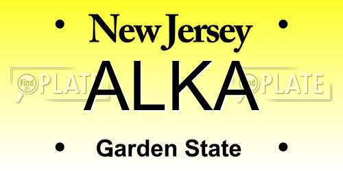 ALKA New Jersey License Plate