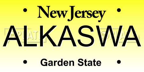 ALKASWA New Jersey License Plate