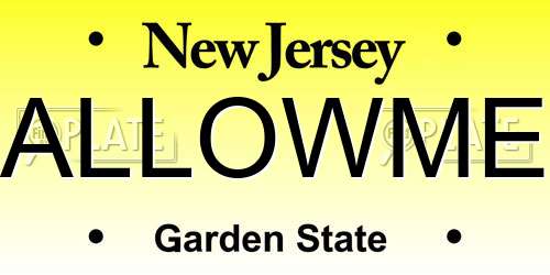 ALLOWME New Jersey License Plate