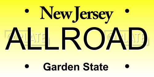 ALLROAD New Jersey License Plate
