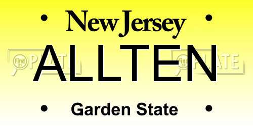 ALLTEN New Jersey License Plate