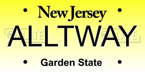 ALLTWAY New Jersey License Plate