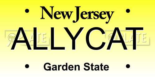 ALLYCAT New Jersey License Plate