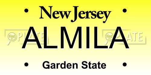 ALMILA New Jersey License Plate