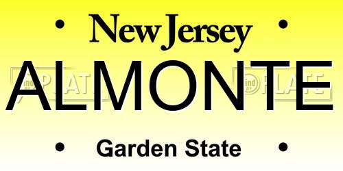 ALMONTE New Jersey License Plate