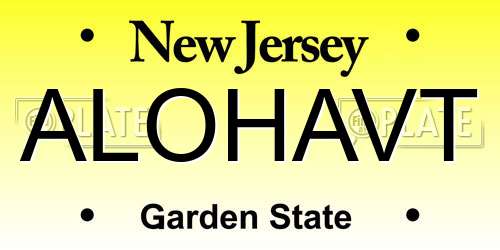 ALOHAVT New Jersey License Plate