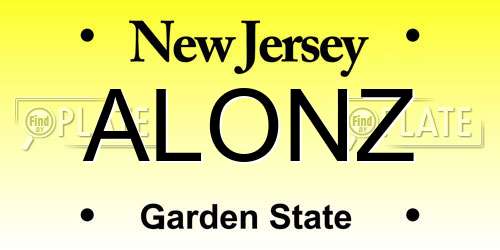 ALONZ New Jersey License Plate