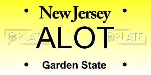 ALOT New Jersey License Plate