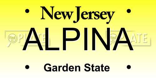 ALPINA New Jersey License Plate