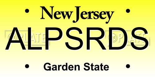 ALPSRDS New Jersey License Plate