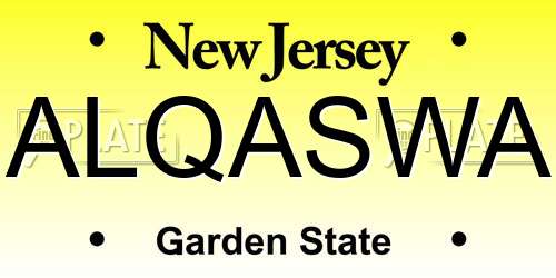 ALQASWA New Jersey License Plate