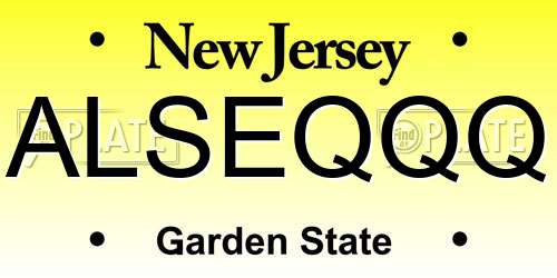 ALSEQQQ New Jersey License Plate