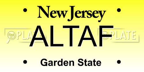 ALTAF New Jersey License Plate