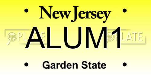 ALUM1 New Jersey License Plate