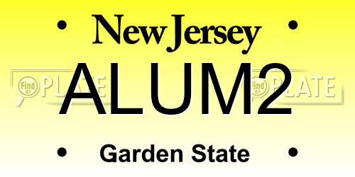 ALUM2 New Jersey License Plate