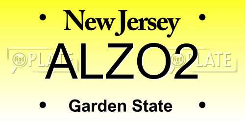 ALZO2 New Jersey License Plate