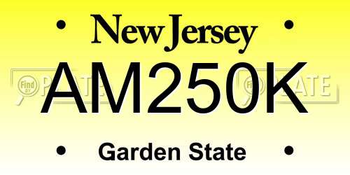 AM250K New Jersey License Plate