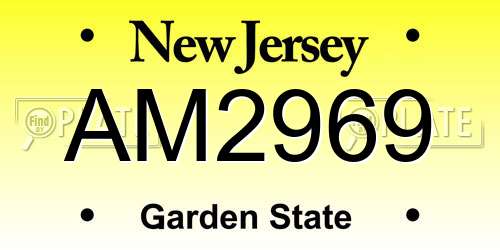 AM2969 New Jersey License Plate