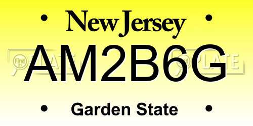 AM2B6G New Jersey License Plate