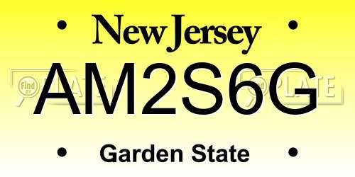 AM2S6G New Jersey License Plate