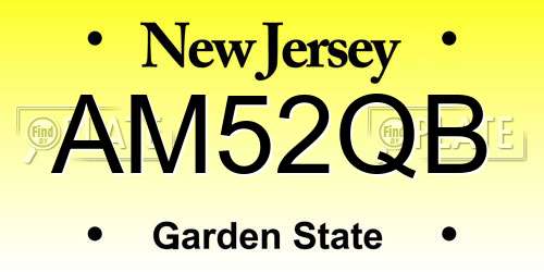 AM52QB New Jersey License Plate