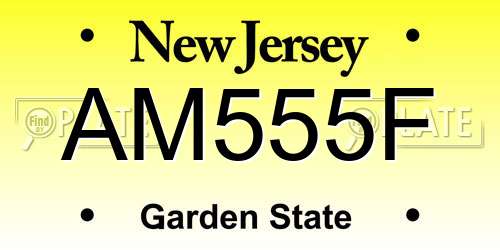 AM555F New Jersey License Plate