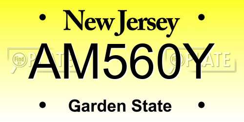 AM560Y New Jersey License Plate
