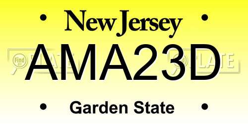 AMA23D New Jersey License Plate