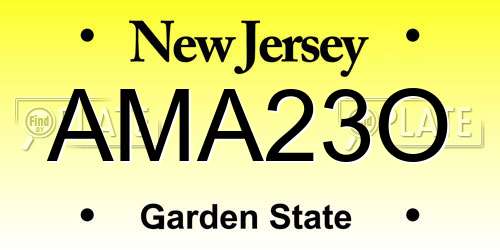 AMA23O New Jersey License Plate